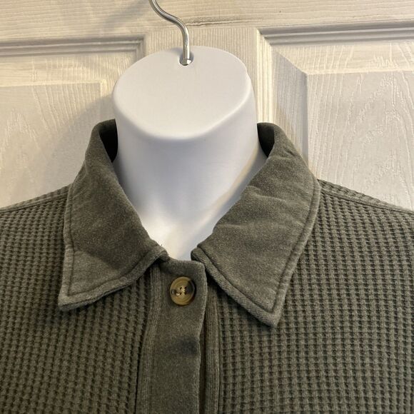 Terra & Sky Women's Plus Size Button Down Waffle Knit Shacket Size 0X 14W NWT - Picture 9 of 16